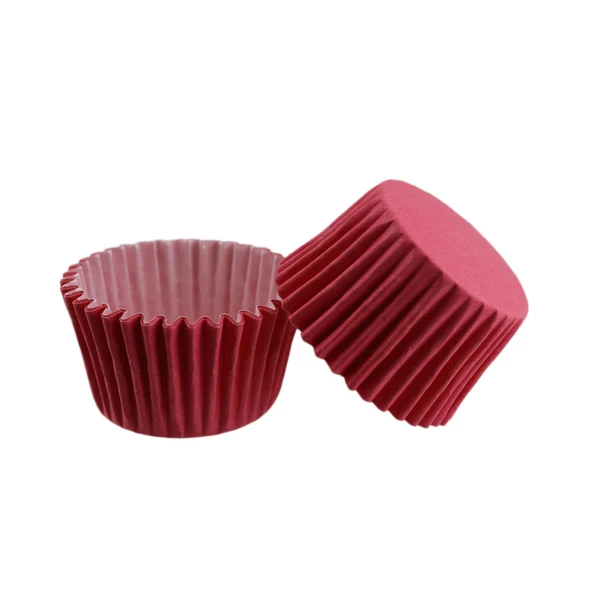 Cupcake Kalıbı Pet Kapsül  Kek Kalıbı 48X34 MM (100 Adet)  Fuşya