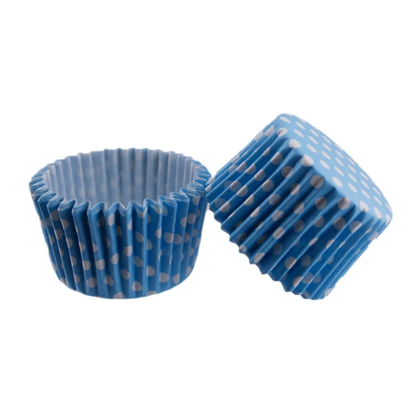 Cupcake Kalıbı Pet Kapsül Kek Kalıbı 48X34 MM (100 Adet)  Puantiyeli Mavi