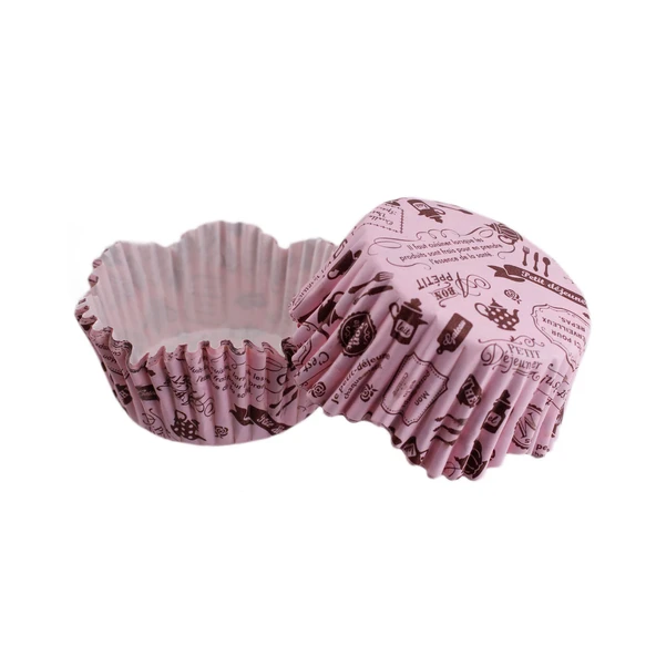 Cupcake Kalıbı Pet Kapsül Mutfak Desenli Dalgalı Kek Kalıbı 65X38 MM (100 Adet)