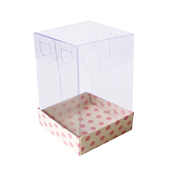 Asetat Kutu Altı Karton 5X5X8 CM (50 Adet)  Puantiyeli Pembe