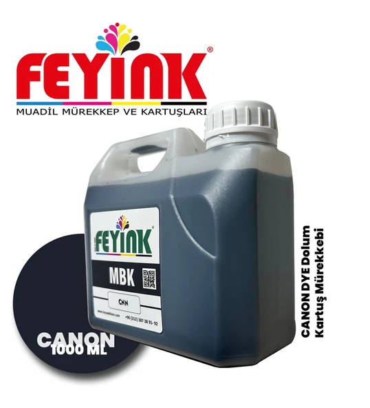 Feyink  Canon TM-TX Serisi Plotter DYE Kartuş Dolum Mürekkebi PFI-310 PFI-710 MBK (Matt Black) -1000