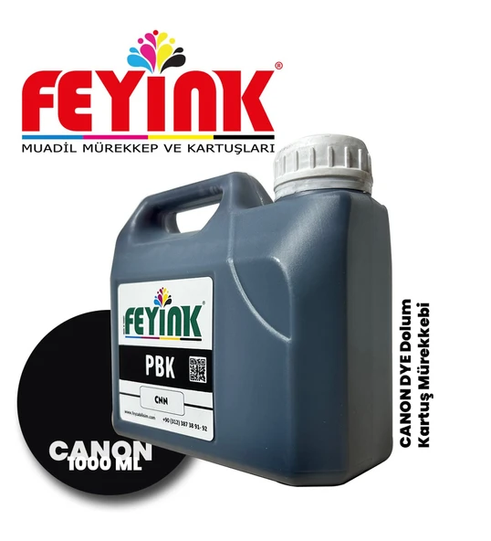 Feyink Canon TM-TX Serisi Plotter DYE Kartuş Dolum Mürekkebi PFI-310 PFI-710 BK (Photo Black) -1000