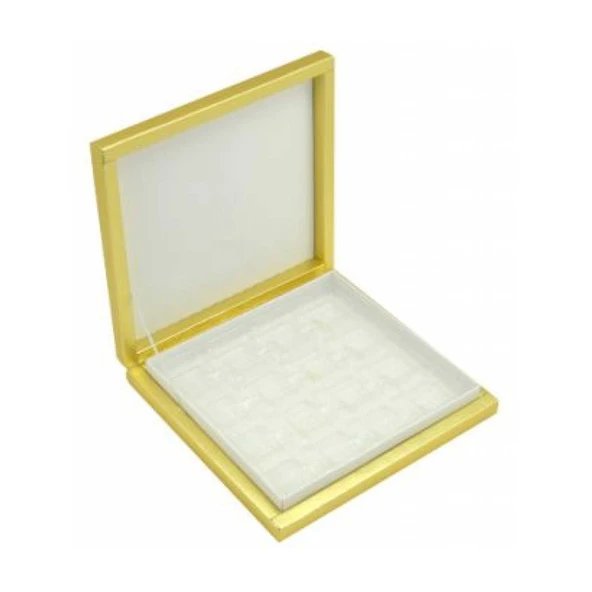 Karton Çikolata Kutusu 9 lu Separatörlü 18X19 CM  Altın