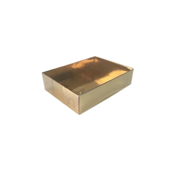 Asetat Kapaklı Karton Kutu 9x12x3 CM (25 Adet)  Gold