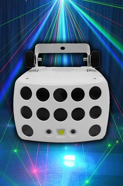 Quenlite QD-110 DMX Disko Led Lazer Strobe Işık Kelebek Efekti Parti Eğlence Işık RGBW 3in1 - 3