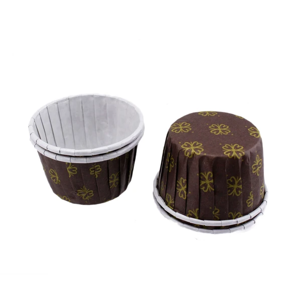 Cupcake Kalıbı Orta Boy 50*39 Mm DESENLİ (50 Adet)  Fume Yaprak Desenli