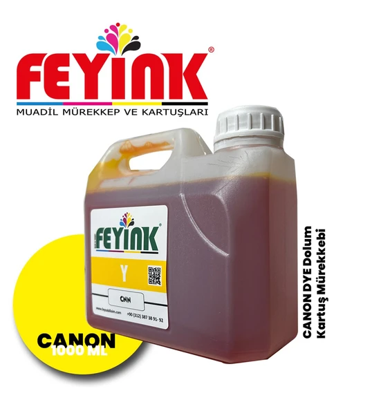 Feyink  Canon TM-TX Serisi Plotter DYE Kartuş Dolum Mürekkebi PFI-310 PFI-710 Y (Yellow) -1000ml-