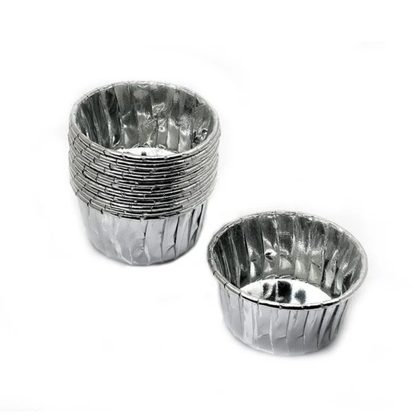 Cupcake Kalıbı Orta Boy 50*39 Sufle-Muffin Kek Kalıbı (50 Adet)  Gümüş