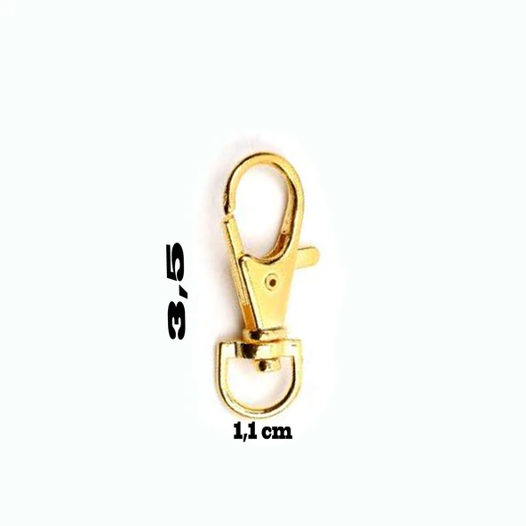 Anahtarlık Klipsi Istakoz Döner Klips Kanca 3.5 CM (25 Adet)  Altın - 2