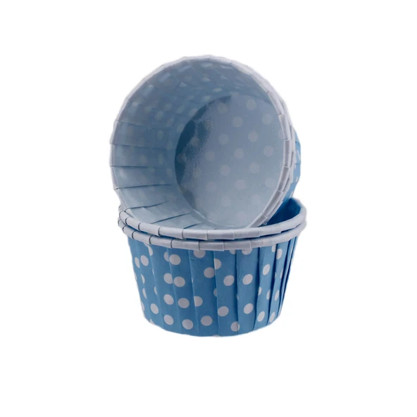 Cupcake Kalıbı Büyük Boy 62*40 Mm (100 Adet)  Puantiyeli Mavi