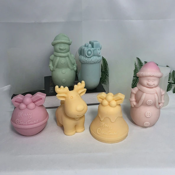 Silikon Kalıp Dekoratif Yılbaşı Kar Ayakkabı Çorap Noel Dekorasyon Mum Kalıbı 10.4X7.1 CM - 5