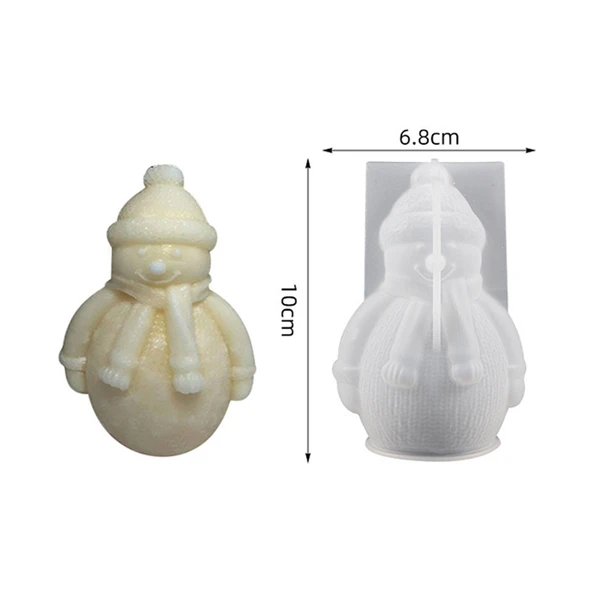 Silikon Kalıp Dekoratif Yılbaşı Noel Baba Noel Dekorasyon Mum Kalıbı 10X6.8 CM - 5