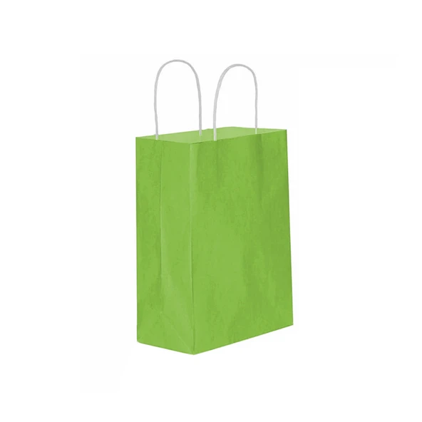 Kağıt Hediye Çantası Küçük Boy Düz Renk 18X24 Cm (25 Adet)  Fıstık Yeşili