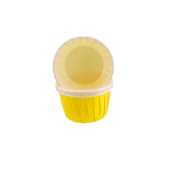 Cupcake Kalıbı Küçük Boy Düz Renk  44X35  MM (100 Adet)  Sarı
