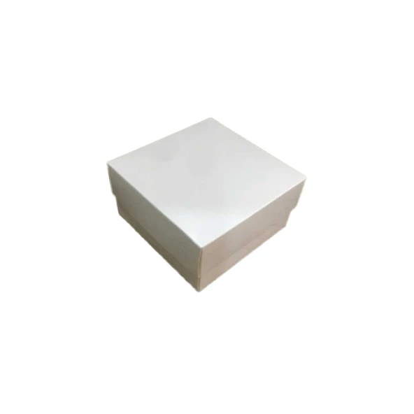 Komple Karton Kutu Düz Renk 10X10x5 CM  (25 Adet)  Beyaz