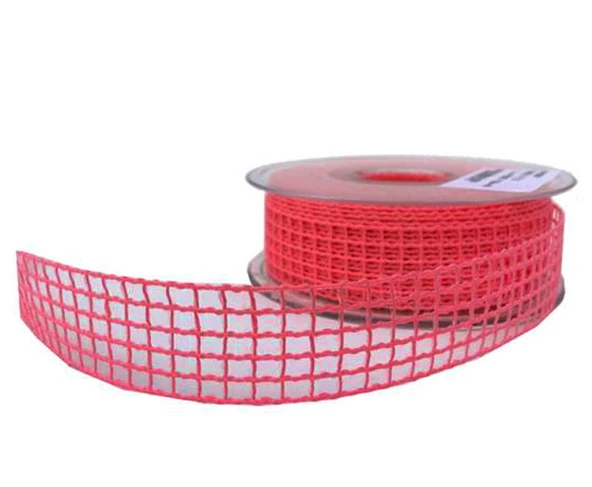 Kurdele Kanaviçe File Modeli 2 CM (20 Metre)  Kırmızı