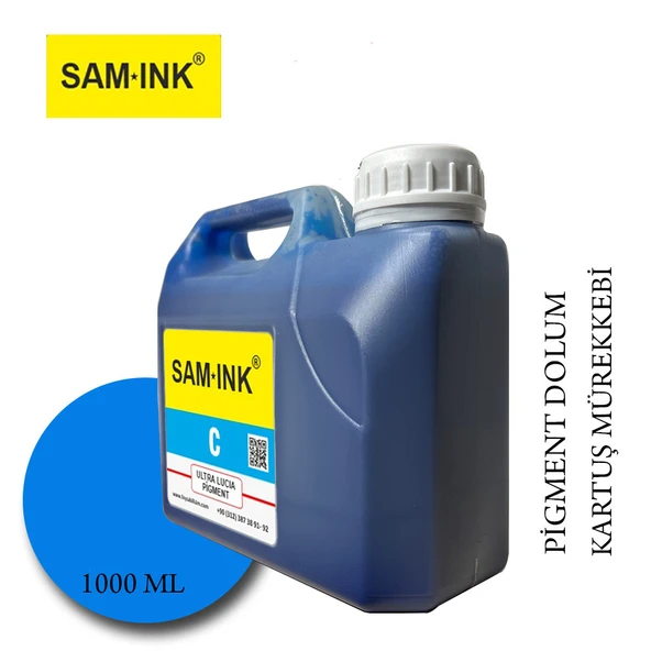 Feyink Samink Canon Lucia Pro Serisi Plotter Pigment Kartuş Dolum Mürekkebi  C (Cyan) -1000ml- - 1
