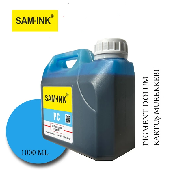 Feyink Samink Canon Lucia Pro Serisi Plotter Pigment Kartuş Dolum Mürekkebi PC (Photo Cyan)-1000ml- ürün görseli