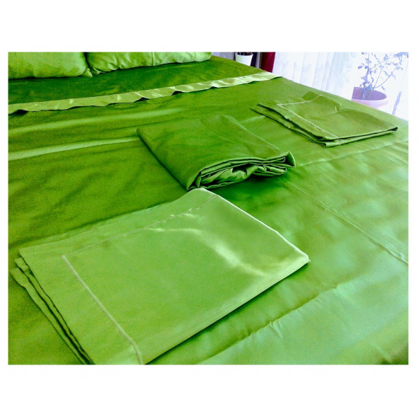 TAÇ MİCROPOLYESTER ÇİFT KİŞİLİK BASIC NEVRESİM TAKIMI-YEŞİL - 3