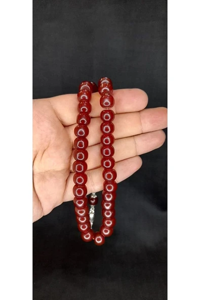ÇUBUK KEHRİBAR TESBİH BASIK MODEL KAHVERENGİ T-436 - 3