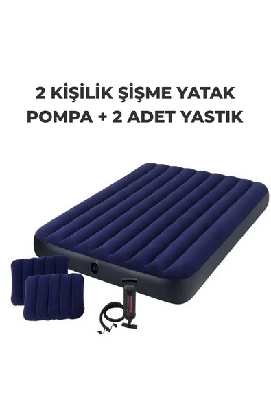 Intex 64765 Şişme Yatak Çift Kişilik Çadır Yatağı Kamp Yatağı.Yastık pompa seti - 3
