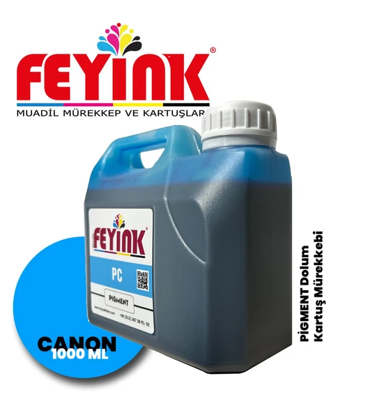 Feyink Canon Lucia Pro Serisi Plotter Pigment Kartuş Dolum Mürekkebi PC (Photo Cyan)-1000ml-