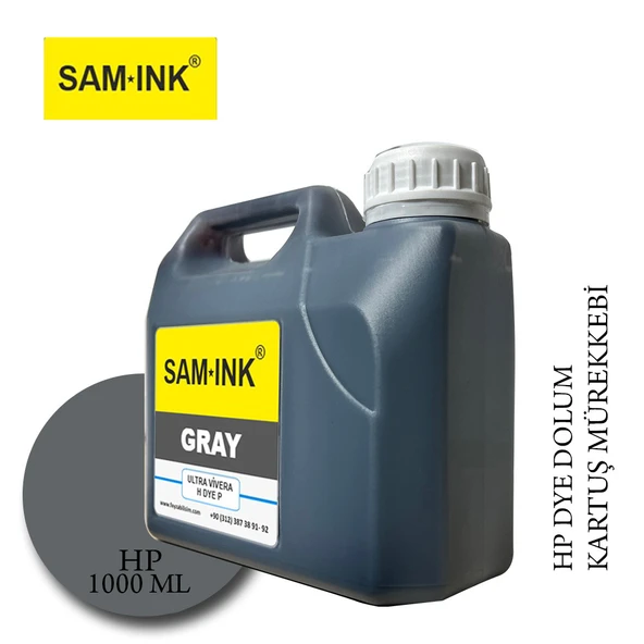 Feyink Samink Hp Z Serisi Plotter Pigment Kartuş Dolum Mürekkebi LG (Light Gray) -1000ml- - 1