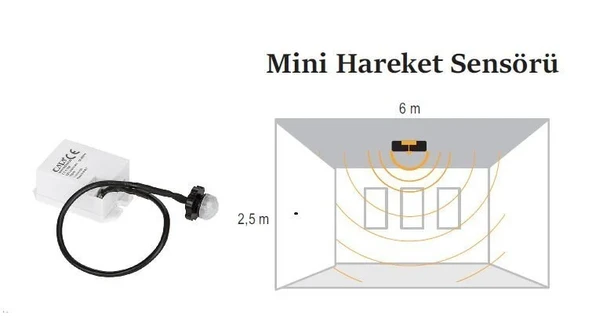 Ct-9188 Mini Tip Sensör Sıva Altı Sensör 360 Derece 800W - 2