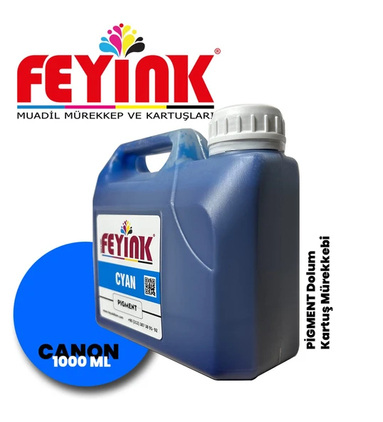 Feyink  Canon Lucia TM-TX Serisi Plotter Pigment Kartuş Dolum Mürekkebi C (Cyan) -1000ml-