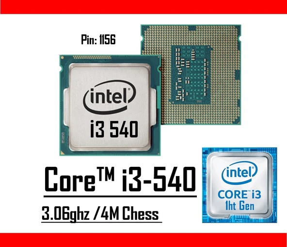 Intel® Core™ İ3 540 3.06 Ghz 4mb Cache Lga 1156p Tray Masaüstü Bilgisayar İşlemci