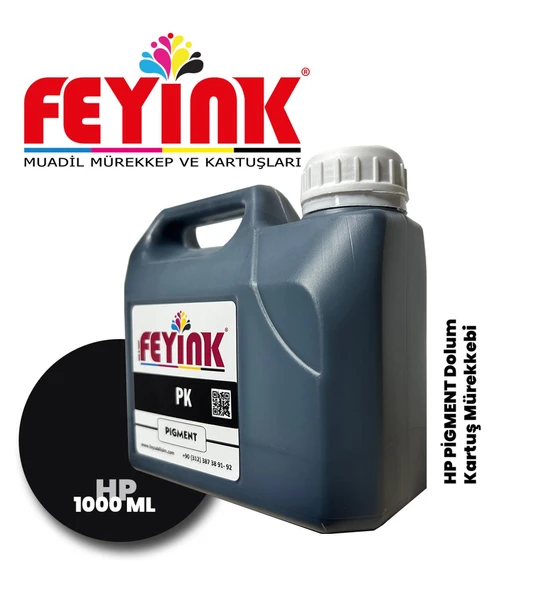 Feyink  Hp Z Serisi Plotter Pigment Kartuş Dolum Mürekkebi PK (Photo Black)-1000ml-