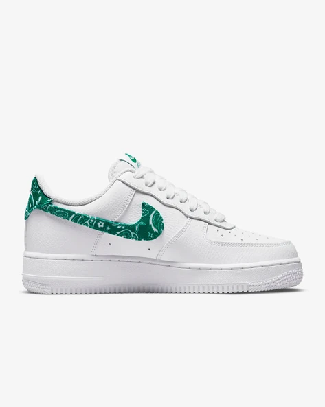 Nike Air Force 1 Low 07 Essential White Green Paisley - Resim 3