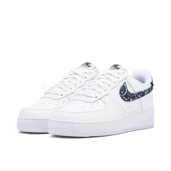 Nike Air Force 1 Low 07 Essential White Black Paisley - Resim 4