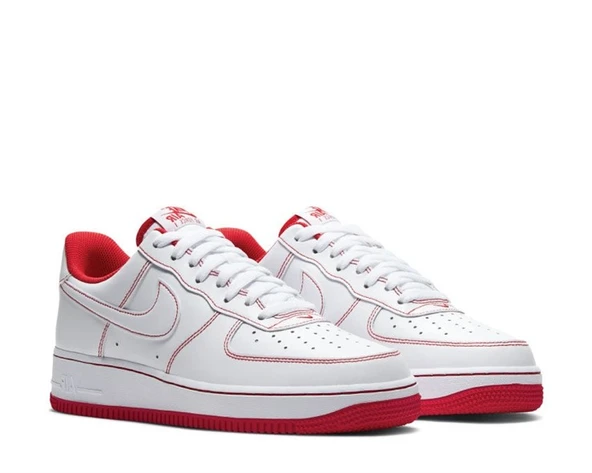 Nike Air Force 1 Low Contrast Stitch White University Red - Resim 2