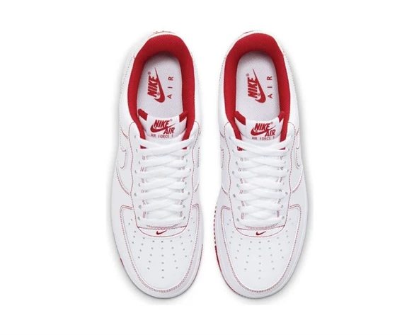 Nike Air Force 1 Low Contrast Stitch White University Red - Resim 4
