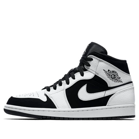 Nike Air Jordan 1 Mid White Black Tuxedo - Resim 4