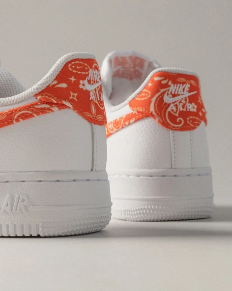 Nike Air Force 1 Low 07 Essential White Rush Orange Paisley - Resim 2