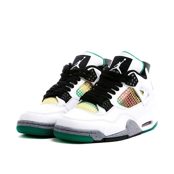 Nike Air Jordan Retro 4 Lucid Green Rasta - Resim 2