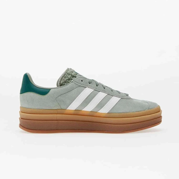 Adidas Gazelle Bold Silver Green Gum Womens - Resim 2