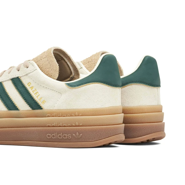 Adidas Gazelle Bold Beige Collegiate Green Womens - Resim 3