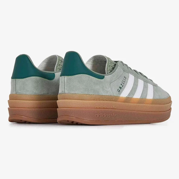 Adidas Gazelle Bold Silver Green Gum Womens - Resim 4