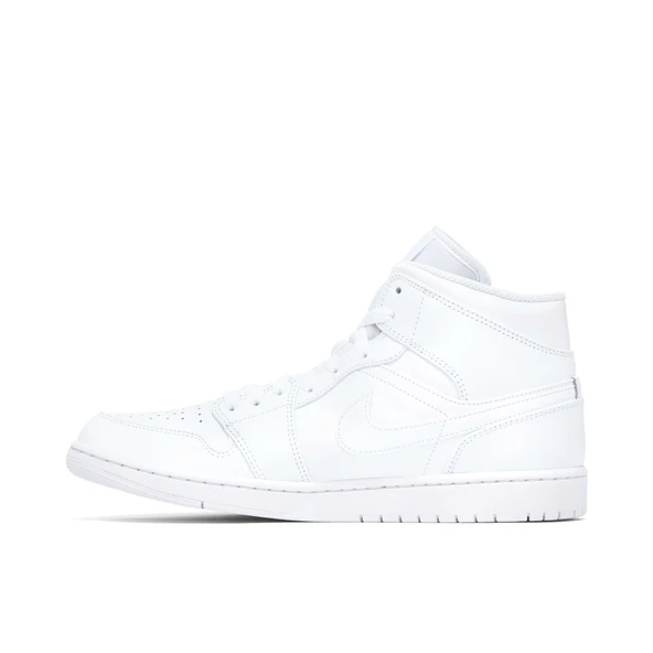 Nike Air Jordan 1 Mid Triple White - Resim 4