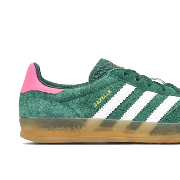 Adidas Gazelle Indoor Collegiate Green Pink Womens - Resim 3