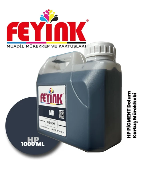 Feyink  Hp Z Serisi Plotter Pigment Kartuş Dolum Mürekkebi MK (Matt Black) -1000ml-