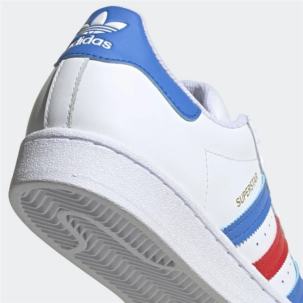 Adidas Superstar White Blue Red - Resim 3