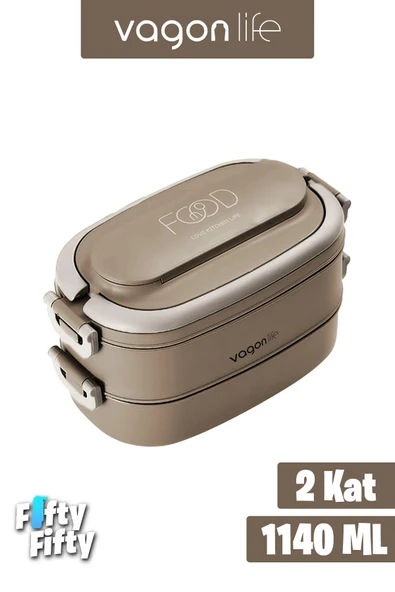 Vagonlife 1140 ML 2 Kat Paslanmaz Çelik Çorba Kaseli Bento Lunch Box Yeni Nesil Sefer Tası -FFLBOX10403 - 7