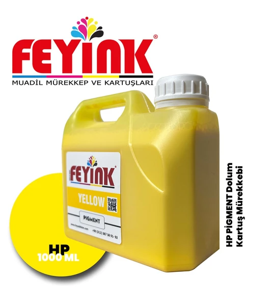 Feyink  Hp Z Serisi Plotter Pigment Kartuş Dolum Mürekkebi Y (Yellow) -1000ml-