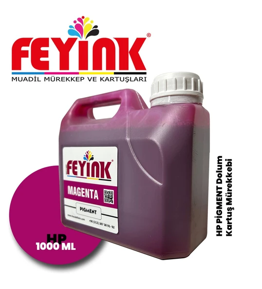 Feyink Hp Z Serisi Plotter Pigment Kartuş Dolum Mürekkebi Z2100/Z5200/Z5400/Z5600/M (Magenta)1000ml