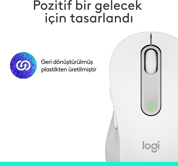 Logitech M650 Signature 910-006255 Beyaz Sessiz Küçük Boy Sağ El Kablosuz Mouse Outlet - 3