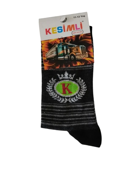 Erkek Çocuk Çorap 11-12 Yaş 5'li Set-Kesimli Kids Socks - 3